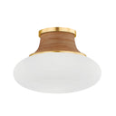 Aged Brass Pearl River Flush Mount 15" by Hudson Valley