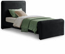 Sloan Velvet Upholstered Twin Bed - Black
