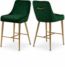 Owen Velvet Upholstered Counter Stool - Green