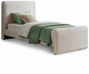 Sloan Velvet Upholstered Twin Bed - Cream