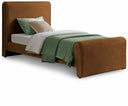 Sloan Velvet Upholstered Twin Bed - Saddle