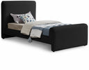 Stylus Boucle Fabric Upholstered Twin Bed - Black