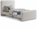 Stylus Boucle Fabric Upholstered Twin Bed - Cream
