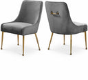 Owen Velvet Upholstered Dining Chair - Grey