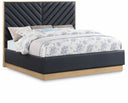 Casa Vegan Leather Upholstered Bed - Black