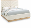Casa Vegan Leather Upholstered Bed - Cream