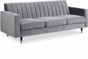 Lola 85" Velvet Upholstered Sofa - Grey