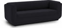 Kimora 86.5" Linen Textured Fabric Upholstered Sofa - Black
