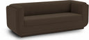 Kimora 86.5" Linen Textured Fabric Upholstered Sofa - Brown