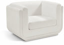 Kimora Linen Textured Fabric Upholstered Chair - Cream