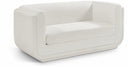 Kimora 64.5" Linen Textured Fabric Upholstered Loveseat - Cream