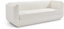 Kimora 86.5" Linen Textured Fabric Upholstered Sofa - Cream