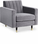 Lola Velvet Upholstered Chair - Grey
