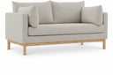Langham 66" Linen Textured Fabric Upholstered Loveseat - Beige