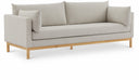 Langham 89.5" Linen Textured Fabric Upholstered Sofa - Beige