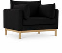Langham Linen Textured Fabric Upholstered Chair - Black