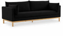 Langham 89.5" Linen Textured Fabric Upholstered Sofa - Black