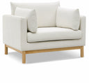 Langham Linen Textured Fabric Upholstered Chair - Cream