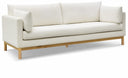 Langham 89.5" Linen Textured Fabric Upholstered Sofa - Cream