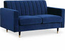 Lola 60" Velvet Upholstered Loveseat - Blue