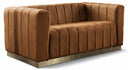 Marlon 62.5" Velvet Upholstered Loveseat - Saddle