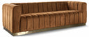 Marlon 86.5" Velvet Upholstered Sofa - Saddle