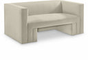 Henson 63" Velvet Upholstered Loveseat - Cream