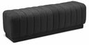 Heathrow Boucle Fabric Upholstered Bench - Black