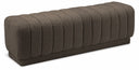 Heathrow Boucle Fabric Upholstered Bench - Brown