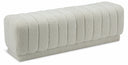 Heathrow Boucle Fabric Upholstered Bench - Cream