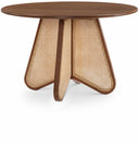 Butterfly 48" Oak Veneer And Natural Cane Dining Table - Brown