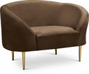 Ritz Velvet Upholstered Chair - Brown