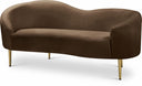 Ritz 67" Velvet Upholstered Loveseat - Brown