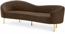 Ritz 85.5" Velvet Upholstered Sofa - Brown