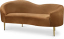 Ritz 67" Velvet Upholstered Loveseat - Saddle
