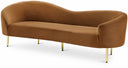 Ritz 85.5" Velvet Upholstered Sofa - Saddle