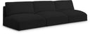 Ease 114" Fabric Upholstered 3pc. Armless Modular Sofa - Black