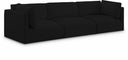 Ease 114" Fabric Upholstered 3pc. Modular Sofa - Black