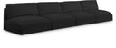 Ease 152" Fabric Upholstered 4pc. Armless Modular Sofa - Black