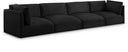 Ease 152" Fabric Upholstered 4pc. Modular Sofa - Black