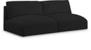 Ease 76" Fabric Upholstered 2pc. Armless Modular Loveseat - Black