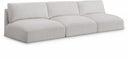 Ease 114" Fabric Upholstered 3pc. Armless Modular Sofa - Cream