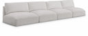 Ease 152" Fabric Upholstered 4pc. Armless Modular Sofa - Cream