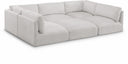 Ease 114" Fabric Upholstered 6pc. Modular Sectional - Cream