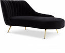 Margo Velvet Upholstered Chaise Lounge - Black