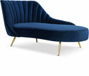 Margo Velvet Upholstered Chaise Lounge - Blue