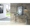 Agar Modern Glass & Stainless Steel Coffee Table