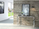 Hawkins Modern Glass & Stainless Steel Console Table