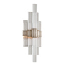 Warm Silver Leaf Viola Wall Sconce 7" x 27.5" by Corbett Lighting, view 2