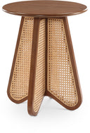 Butterfly Natural Cane And Oak Veneer End / Side Table - Brown
